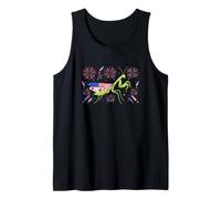 Mantis Floral US Flag 4th of July Insect Lover Patriotic Tank Top