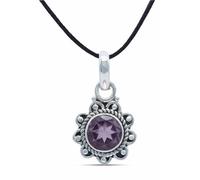 mantraroma Kettenanhänger 925 Silber Amethyst lila Stein Edelstein Kettenanhänger Damen Sterling Silber Halskette Anhänger Geschenk (MAH-160-51)