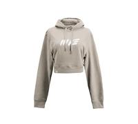 Manufaktur13 Oversize Crop Hoodie - Kapuzenpullover, Cropped Sweatshirt, Crop-Top Pullover für Damen/Frauen, Kordeln aus Metall, Bolero (DE/NL/SE/PL, Alphanumerisch, S, Regular, Kurz, Stone)