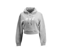 Manufaktur13 Oversize Crop Hoodie - Kapuzenpullover, Cropped Sweatshirt/Langarmshirt, Crop-Top Pullover für Damen/Frauen/Mädchen, bauchfrei, Kordeln aus Metall, Bolero (M13) (Heather, XS)
