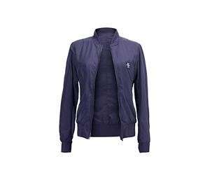 Manufaktur13 Women Bomber - Leichte Damen/Frauen Bomberjacke, Übergangsjacke mit Waffle Stretch Seiteneinsätzen, Fliegerjacke, Bikerjacke, Frühling/Herbst, Pilotenjacke (Navy, XL)