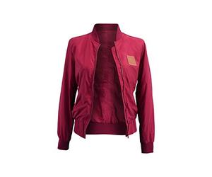 Manufaktur13 Women Bomber - Leichte Damen/Frauen Bomberjacke, Übergangsjacke mit Waffle Stretch Seiteneinsätzen, Fliegerjacke, Bikerjacke, Frühling/Herbst, Pilotenjacke (Vino, M)