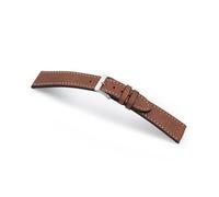 MANUFAKTURWERK Uhrenarmband HOHELUFT | Leder | für Damen und Herren | Silberne Schließe, Größe:S (Small). 18/16 mm, Farbe:Braun