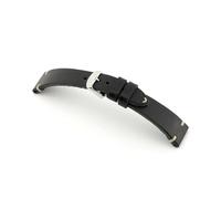 MANUFAKTURWERK Uhrenarmband ST. Pauli | Leder | für Damen und Herren | Silberne Schließe, Größe:XL (Large). 22/18 mm, Farbe:Schwarz