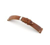 MANUFAKTURWERK Uhrenarmband ST. Pauli | Leder | für Damen und Herren | Silberne Schließe, Größe:XL (Large). 18/16 mm, Farbe:Cognac