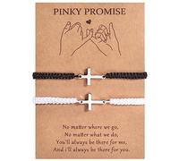 MANVEN Kreuz Armband Geflochtene Passende Pärchen Armbänder Handgemacht Verstellbares Armband Geschenk für Frauen Männer Paare Freund Freundin Gute Freunde Familie Mutter und Tochter für Ihn Sie
