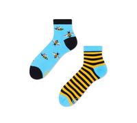Many Mornings Bunte Lustige Socken Bee Bee Quarter Größe 35-38 Unisex Baumwollsocken Mit Bienen-Motiv Bequemes Ungleiches Design für Damen Herren