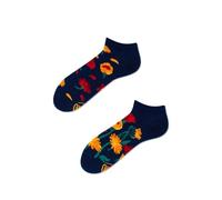 Many Mornings Socken Flower Power Navy Low – geblümt, unisex, ungleiche Designs – Gr. 35-38