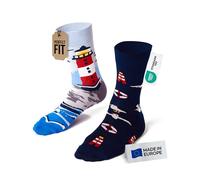 Many Mornings Bunte Lustige Socken Leuchtturm Motiv Unisex Baumwollsocken Größe 43-46 Originelle Geschenkidee für Damen und Herren Modische Alltagssocken Bequeme Skurrile Accessoires