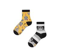 Many Mornings Bunte Lustige Socken Raccoon Bandit Kids Größe 27-30 Unisex Baumwollsocken Mit Waschbär-Motiv Für Jungen Und Mädchen Kindersocken
