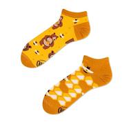 Many Mornings Honey Bear Low Socken Bunte Lustige Sneaker-Socken mit Bären- und Honig-Motiv Alltagssocken aus Baumwolle Größe 39-42 Kurze Ungleiche Motivsocken für Damen und Herren