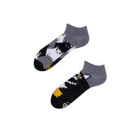 Many Mornings Lustige Bunte Sneaker Socken mit schwarzem Katzenmotiv BLACK CAT LOW 35-38 Unisex Baumwollsocken Damen Herren Witzige Geschenkidee für Katzenliebhaber