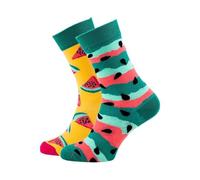 Many Mornings Lustige Bunte Socken Nicht im Paar Design Watermelon Splash Obst-Socken Damen und Herren Größe 43-46 Baumwollsocken