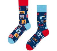 Many Mornings Unisex The Traveler Mismatched Socken, Multicolor, 35-38