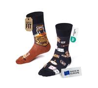 Many Mornings - Mismatched Socken - Lustige Socken Unisex - Whisky Socken - Geschenkidee - Design: Whisky - Made in EU - 35-38