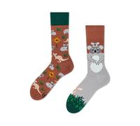 Many Mornings Socken Koality Time – Koala & Känguru, grün/braun – Größe 43-46