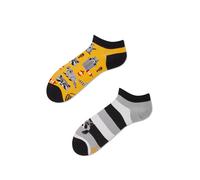 Many Mornings - Raccoon Bandit Low - Mismatched Sneaker Socken - Waschbär (35-38)