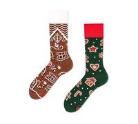 Many Mornings unisex Socken Gingerbread Man, White, Green, Red, Brown, 43-46