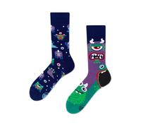 Many Mornings Socken THE MONSTERS Lustige Baumwollsocken mit Monster-Motiv Größe 35-38 Ungleiches Paar Witzige Alltagssocken für Damen und Herren