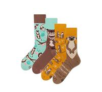 Many Mornings Unisex Socken Erdmännchen und Otter - 2 Paar 35-38