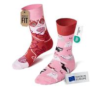 Many Mornings unisex Socken Playful Cat (Weinrot, 35/38)