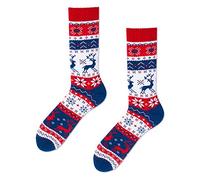 Many Mornings Warme Bunte Lustige Socken Warm Rudolph Weihnachtssocken mit Rentier Unisex Winter Socken Größe 39-42