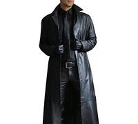 MANYMANY Herren Lederjacken in voller Länge Größe S-5XL Herren Classic Biker Pu Jacke Slim Fit Moto Ledermantel