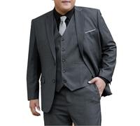 MANYUBEI Anzug Herren, 3-teilig Smoking Jacke Extra Groß Lockere Version Business Casual Hochzeits Blazer Kleid Bankett Gastgeber Formelle Jacke, Dicke Herrenbekleidung,3XL,Grey