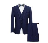 MANYUBEI Anzug Herren, 3-teilig Smoking Jacke Extra Groß Lockere Version Business Casual Hochzeits Blazer Kleid Bankett Gastgeber Formelle Jacke, Dicke Herrenbekleidung,6XL,Blue
