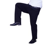 MANYUBEI Anzughose Für Herren, Stretch Übergröße Hohe Taille Bequeme Lockere Passform Leichte Business Büro Freizeithose Mit Taschen, 31, Navy Blue