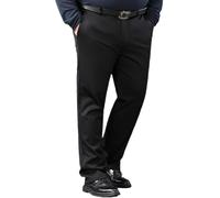 MANYUBEI Anzughose Für Herren Stretch Übergröße Hohe Taille Formelle Smart Arbeitshose Bequeme Lockere Passform Business Büro Freizeithose Mit Taschen, 62,Black