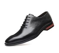 MANYUBEI Anzugschuhe Herren Lederschuhe, Schnürschuhe Spitze Zehen Große Oxfords Lederschuhe Business Casual Formelle Schuhe, Büroarbeit Niedrige Schuhe Hochzeits-Loafer, 39 EU,Black