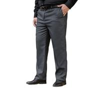 MANYUBEI Formale Herrenhose, Übergröße Hohe Taille Lässig Business Büro Arbeit Hose Mit Geradem Bein Anzughose Bequem Locker,6XL,Grey