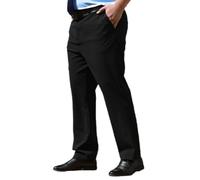 MANYUBEI Formale Herrenhose Übergröße Stretch Hohe Taille Lässig Business Büro Arbeit Smart Gerades Bein Dicke Männer Anzughose Komfort Locker,9XL,Black