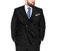 MANYUBEI Herren Anzüge, Blazer Hochzeits Smoking Große Größe Elastisch Zweireihig Seitenschlitze Business Lässig Bankett Gastgeber Formelle Jacke Dicke Herrenbekleidung,8XL,Black