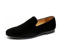MANYUBEI Herren-Lederschuhe, Große Slip-on Loafer Business Freizeitschuhe Mattiert Niedrige Spitze Spitze Zehen Büroarbeit Bequeme, Atmungsaktive Herrenschuhe, 45 EU,Black