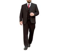MANYUBEI Herrenanzüge, 3-teilig Smokingjacken Einfarbig Große Größe Lockere Version Blazer Zwei Knöpfe Hochzeitskleid Business Blazer Weste Und Hosen, Dicke Herrenbekleidung,72,Black
