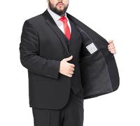 MANYUBEI Herrenanzüge, Blazer Übergröße Schmale Passform Einreihig Zwei Knöpfe Smoking Hochzeitskleid Business Lässig Bankett Gastgeber Formelle Jacke, Dicke Herrenbekleidung,XL,Black