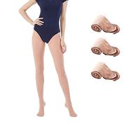MANZI 3 Paare Damen Mädchen Strumpfhose Ballett Tanz Strumpfhosen mit Fuß 40 Den,Hautfarben,Large