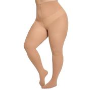 MANZI Strumpfhose Große Größen Semi-Blickdicht Strumpfhosen für Damen 70 DEN Schwarz Hautfarbe XL-5XL 1 Paar Tan XL-XXL