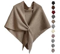 MAOAEAD 2025 Neue Pashmina-Wickel für Frauen, weiches Wollstrick-Dreiecktuch Cape, eleganter warmer Wickelschal leichter Reise-Freizeit-Einfarbig-Poncho, camel, L