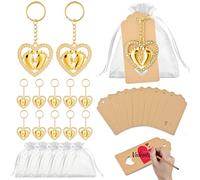 MAOOY Schutzengel Schlüsselanhänger Set - Organzasäckchen(Größer: 10 x 11.5 cm) + Goldene Schutzengel Anhänger + Kraftpapier Anhänger - für Gastgeschenke Taufe von Säuglingen(12 Stück)