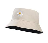 MaoXinTek Fischerhut Unisex Reversibel Baumwolle Gänseblümchen Bucket Hat für Wandern Camping Strand 56-58 cm