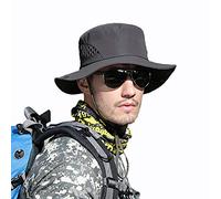 MaoXinTek Herren Sonnenhut Baumwolle Breiter Krempe UV Schutz Bucket Hut Unisex Faltbar Atmungsaktiv Fischerhut Wanderhut Erwachsene Größe mit Kinnband für Bergsteigen Wandern Camping Strand