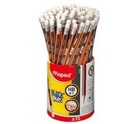Maped Black'Peps #2 Graphite Pencil School Pack, Triangular Shape, Pack of 72 (851759ZV) .