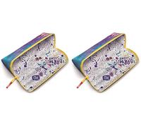 Maped - Federmäppchen XXL Pattern - mit XXL-Öffnung: einfaches Finden und Herausnehmen der Stifte - resistenter Polyester - bemalbar mit Bunt- und Filzstiften - großer Reißverschluss - blau