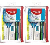 Maped - Schüler-Set gefülltes Etui School Pack - 10-TLG. - transparent (Packung mit 2)