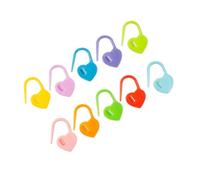 Maqulae Herzförmige Maschenmarkierer, 50 Stück, Bunte Strickklammern | Kunststoff-Häkelnadeln für -Nadelarbeiten, Leichte Marker für Musterlinien, 50-teiliges Set für Heimweberei und Kunsthandwerk