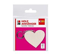 Marabu 317000000030 - KiDS Holzanhänger Herz, Schlüsselanhänger aus FSC-zertifiziertem Holz, zum individuellen Bemalen und Gestalten, ideal als Geschenk für Muttertag, Valentinstag
