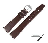 MARBURGER Uhrenarmband 10mm Leder Braun Silber Glatt - Montage Set 7101031000120